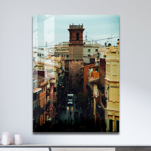 Wes Co Gallery Metal Poster Old Town Alley 11" x 17" Home Goods - Photography Border or edge to edge Metal Art Print