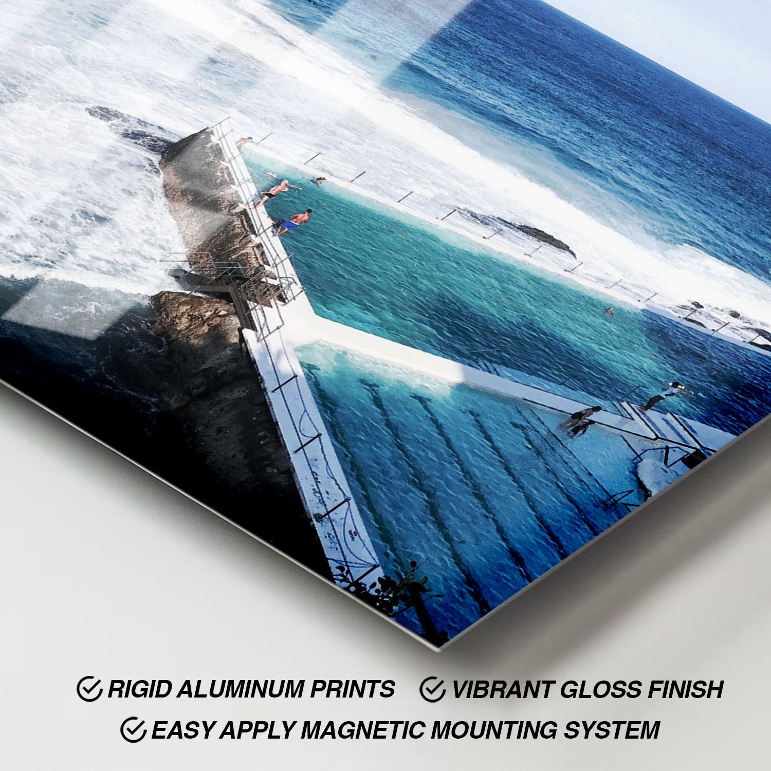 Wes Co Gallery Metal Poster Icebergs Oceanfront 11" x 17" Home Goods - Travels Border or edge to edge Metal Art Print