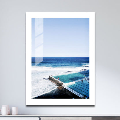 Wes Co Gallery Metal Poster Icebergs Oceanfront 16" x 24" Home Goods - Travels Border or edge to edge Metal Art Print