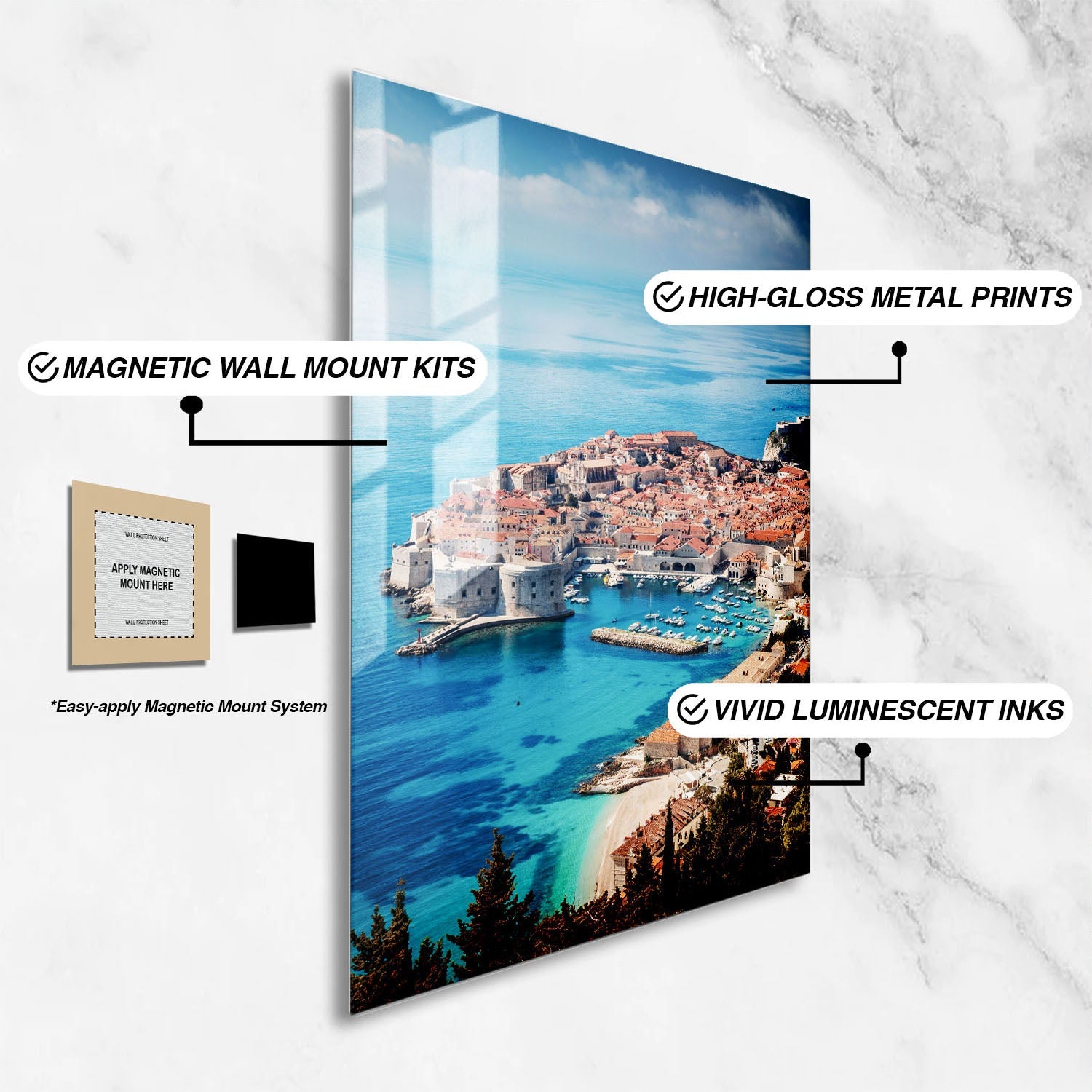 Wes Co Gallery Metal Poster Dubrovnik Dreams 16" x 24" Home Goods - Travels Border or edge to edge Metal Art Print