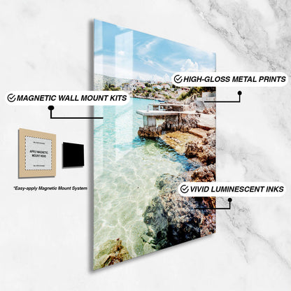 Wes Co Gallery Metal Poster Crystal Clear Waters 16" x 24" Home Goods - Coastal Border or edge to edge Metal Art Print