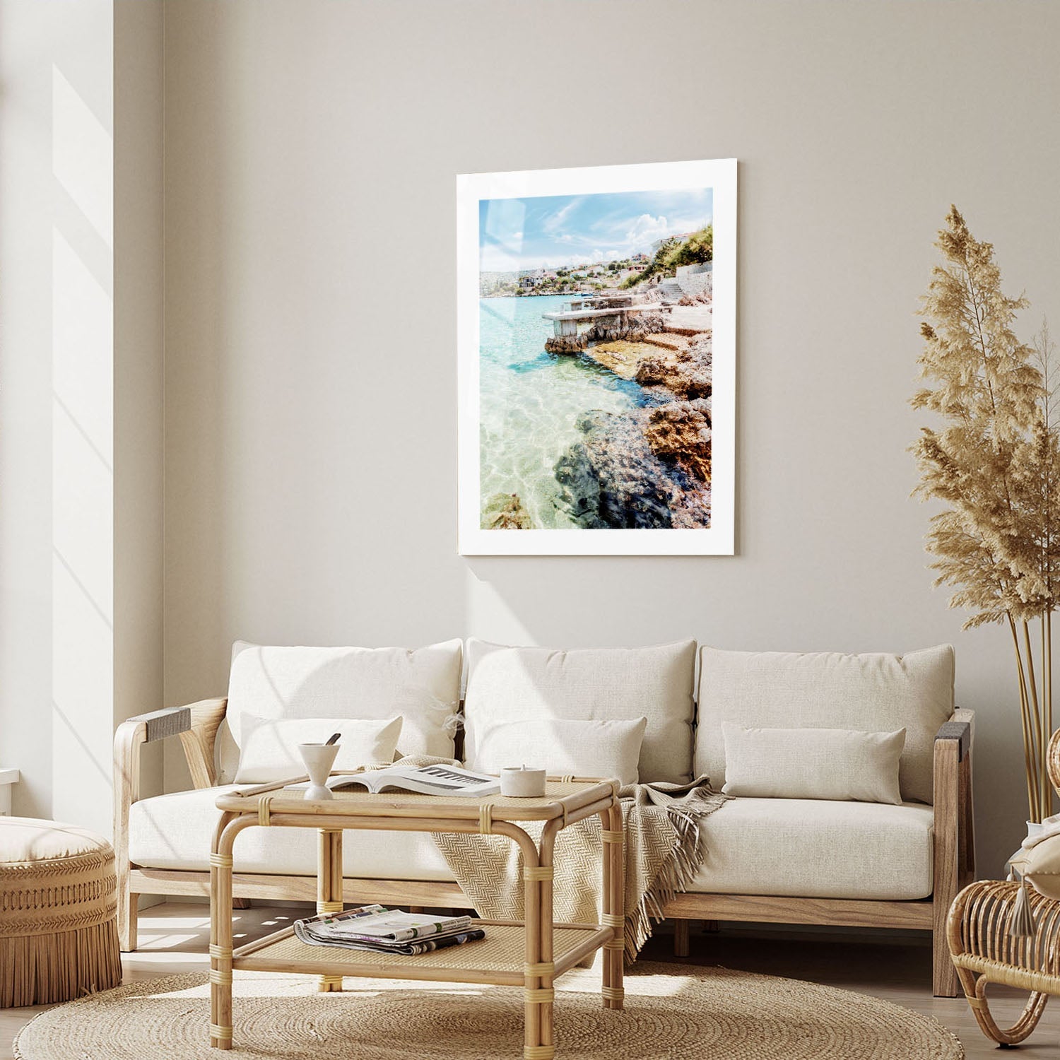 Wes Co Gallery Metal Poster Crystal Clear Waters 16" x 24" Home Goods - Coastal Border or edge to edge Metal Art Print