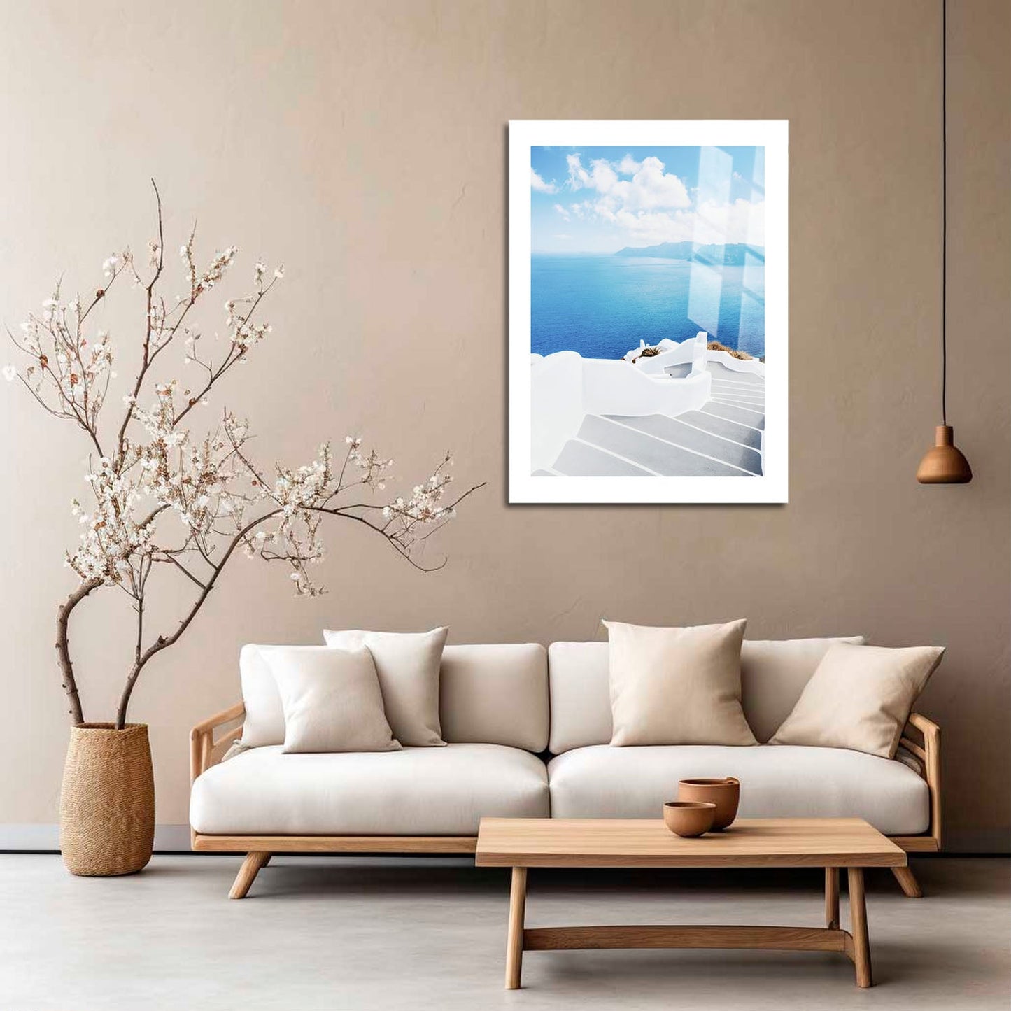 Wes Co Gallery Metal Poster Santorini Steps 16" x 24" Home Goods - Travels Border or edge to edge Metal Art Print