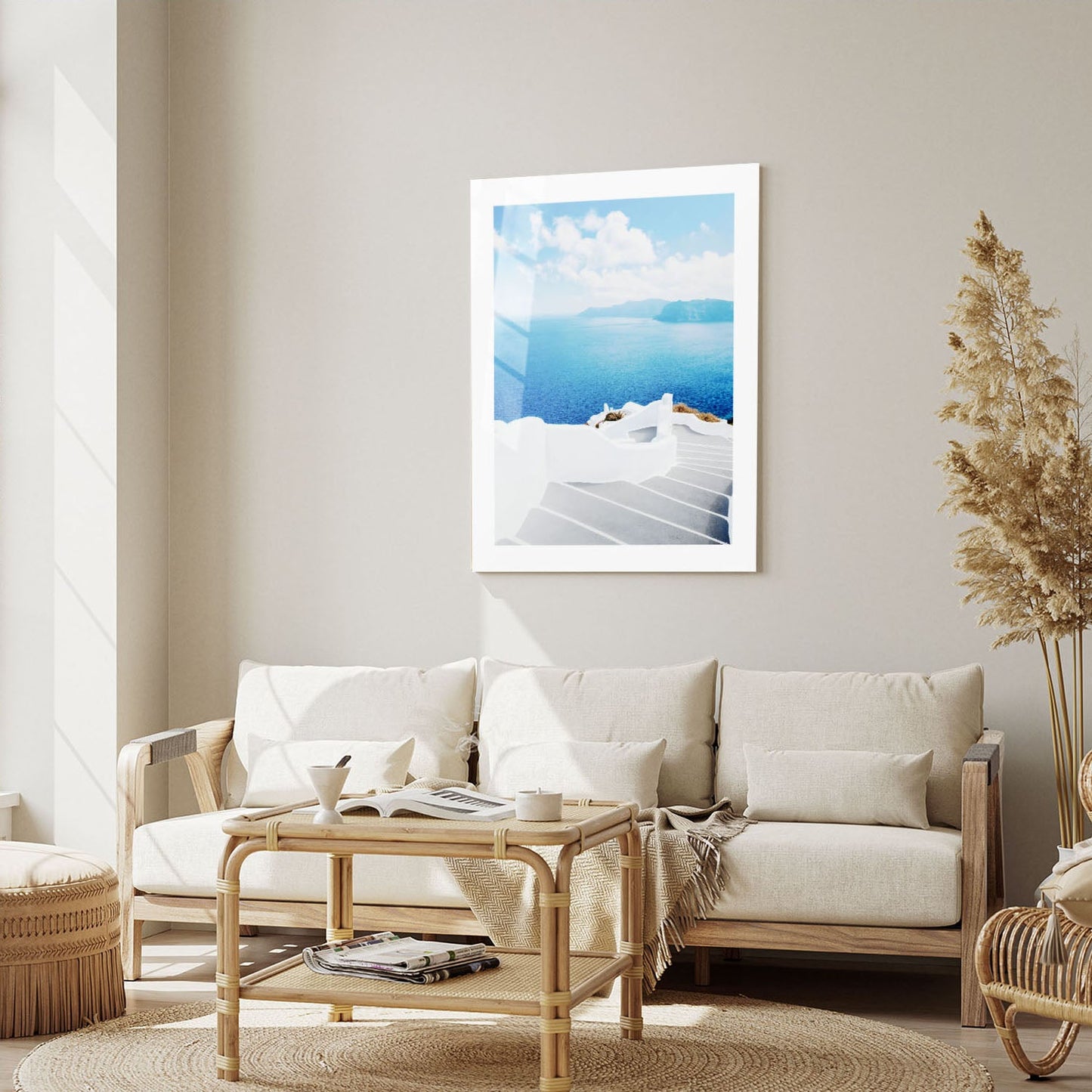 Wes Co Gallery Metal Poster Santorini Steps 16" x 24" Home Goods - Travels Border or edge to edge Metal Art Print