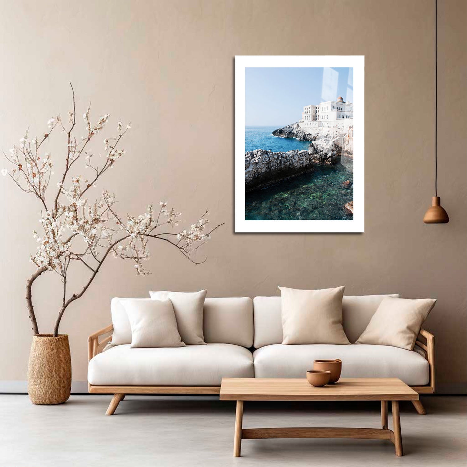 Wes Co Gallery Metal Poster Seaside Fortress 16" x 24" Home Goods - Coastal Border or edge to edge Metal Art Print