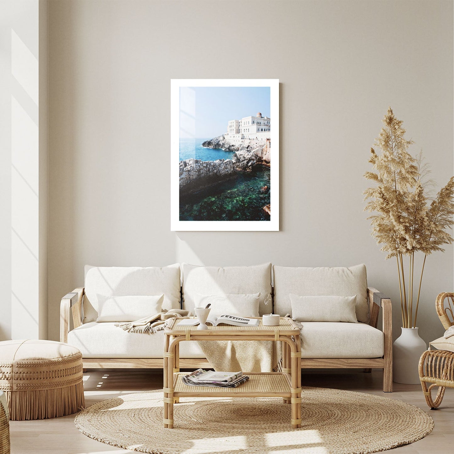 Wes Co Gallery Metal Poster Seaside Fortress 24" x 36" Home Goods - Coastal Border or edge to edge Metal Art Print