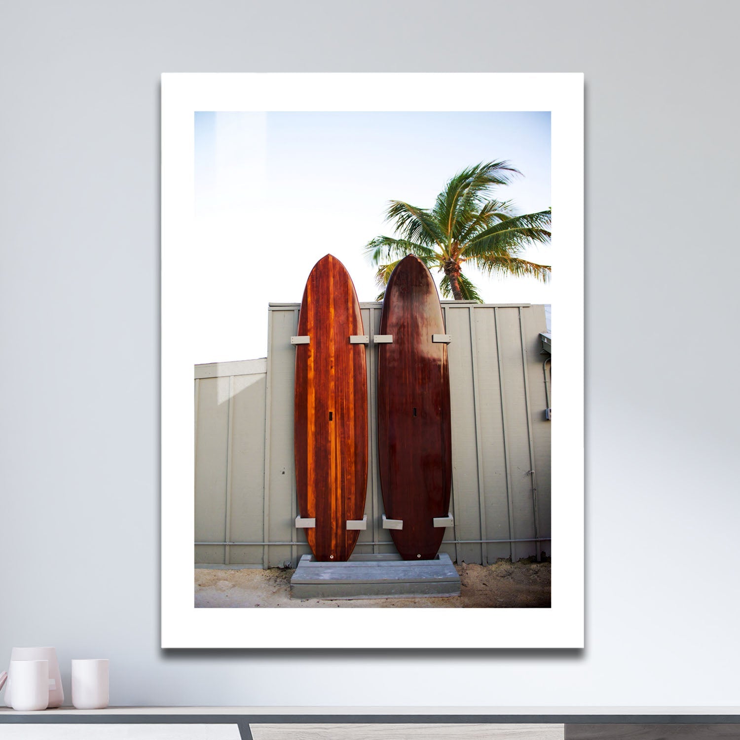 Wes Co Gallery Metal Poster Surf Vibes 16" x 24" Home Goods - Coastal Border or edge to edge Metal Art Print