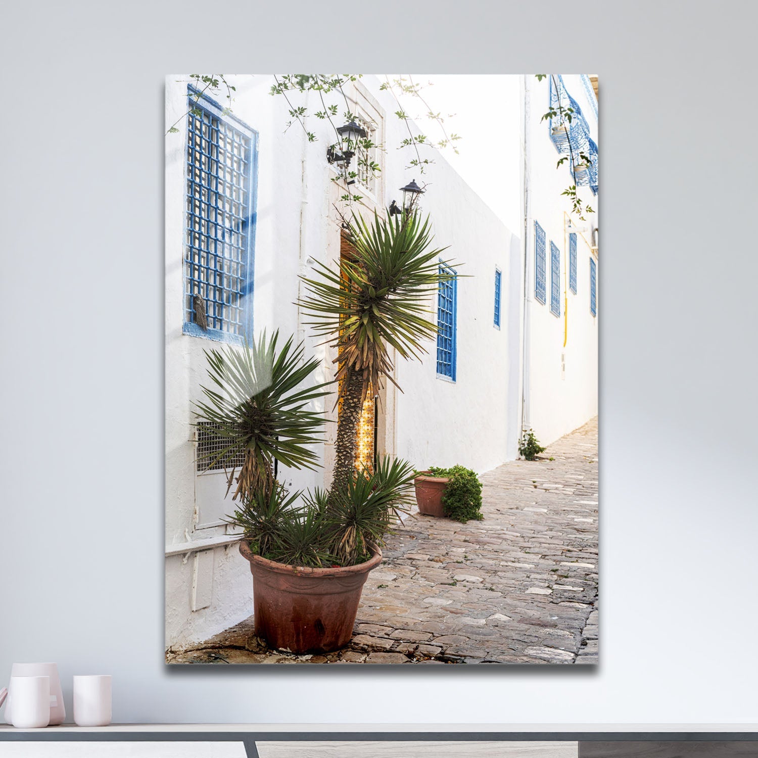 Wes Co Gallery Metal Poster Mediterranean Alley 11" x 17" Home Goods - Photography Border or edge to edge Metal Art Print