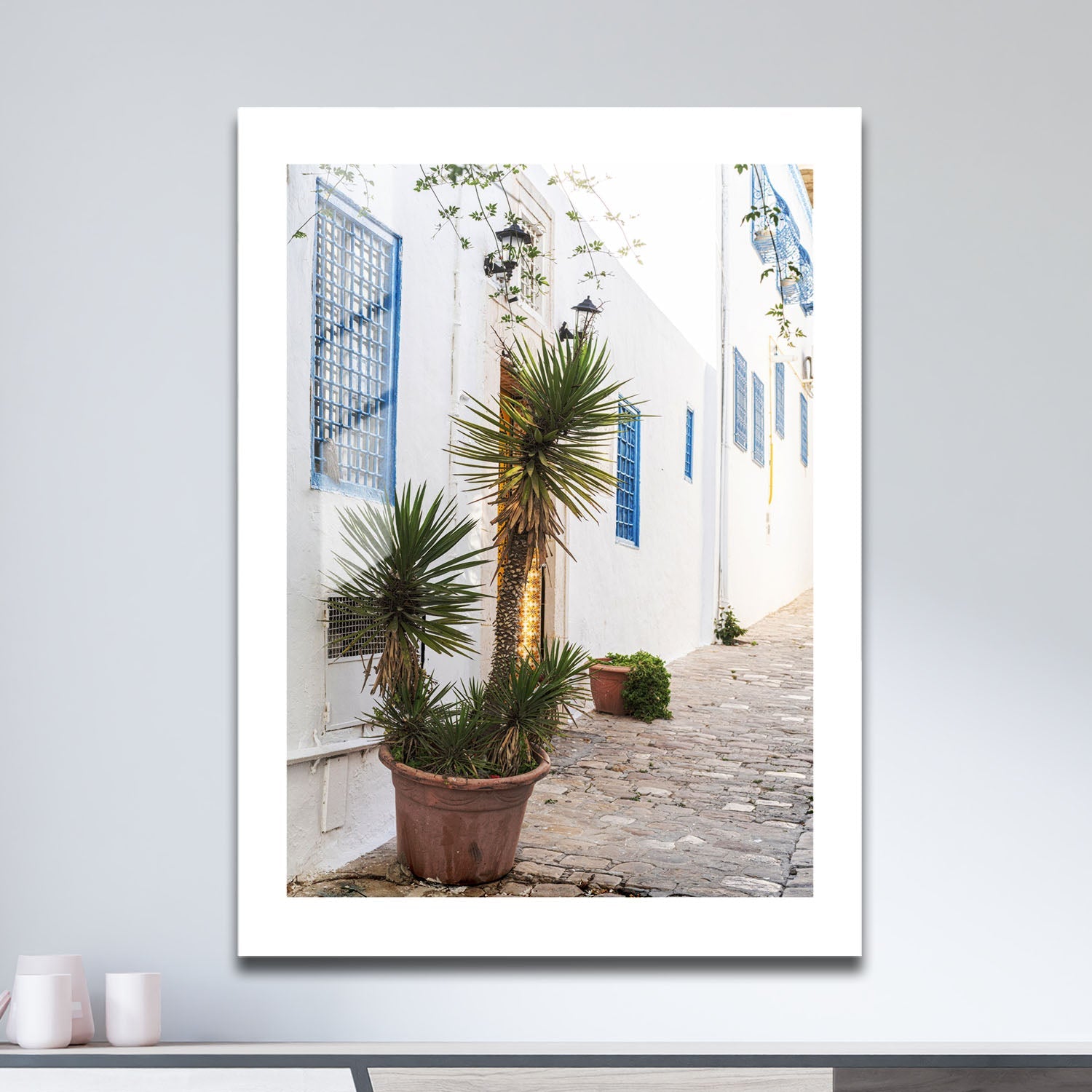 Wes Co Gallery Metal Poster Mediterranean Alley 16" x 24" Home Goods - Photography Border or edge to edge Metal Art Print