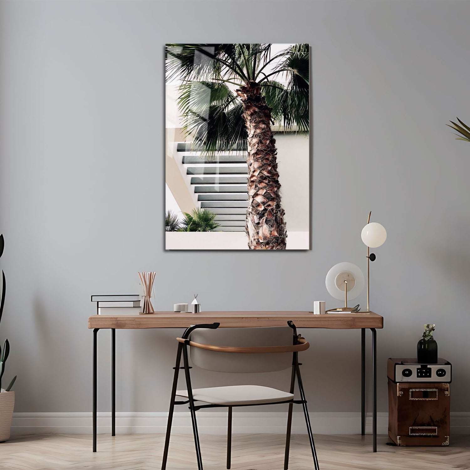 Wes Co Gallery Metal Poster Sunset Palms 11" x 17" Home Goods - Photography Border or edge to edge Metal Art Print