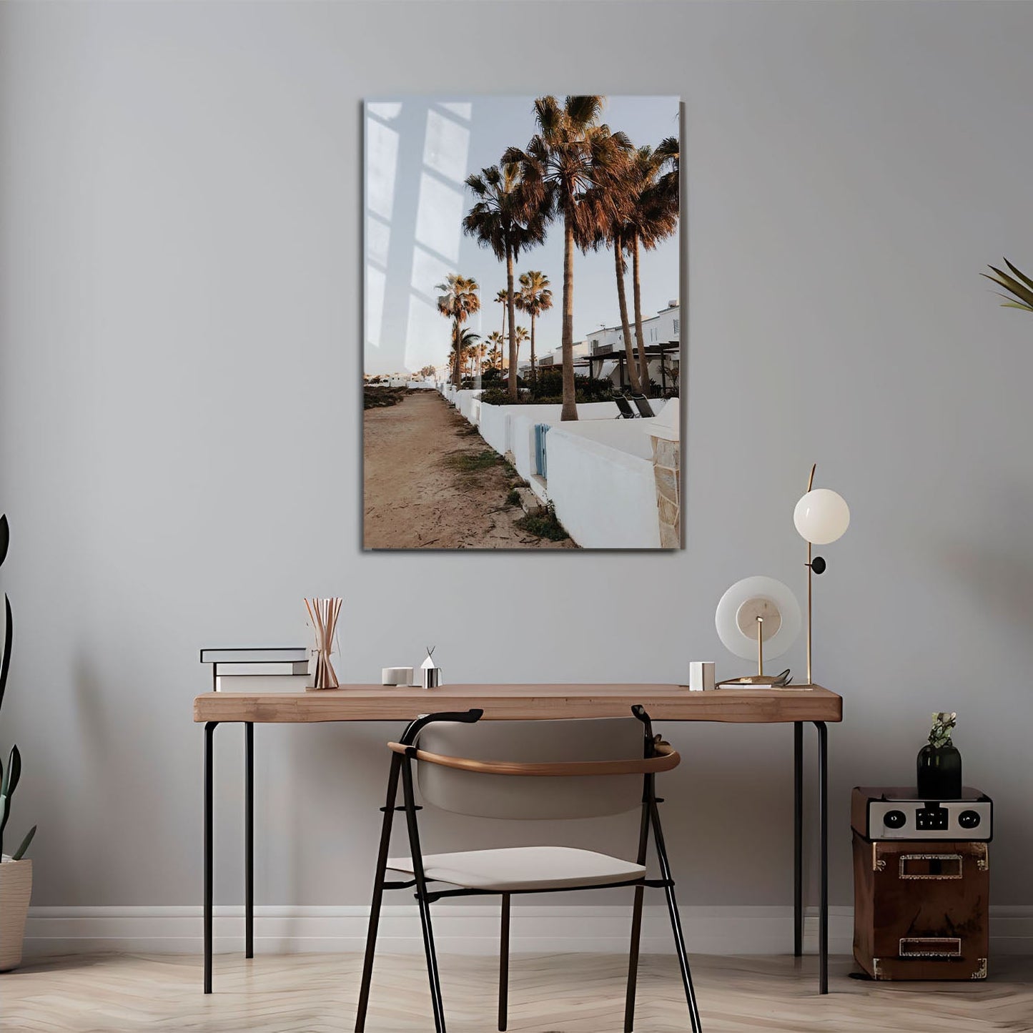 Wes Co Gallery Metal Poster Palm Promenade 11" x 17" Home Goods - Photography Border or edge to edge Metal Art Print