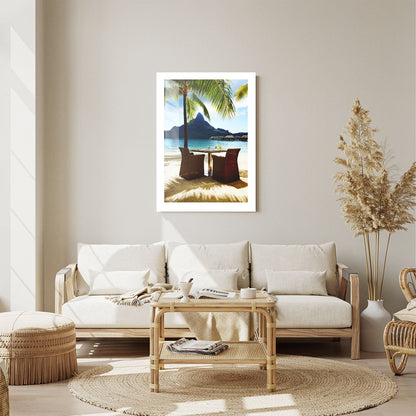 Wes Co Gallery Metal Poster Seaside Dining 24" x 36" Home Goods - Photography Border or edge to edge Metal Art Print