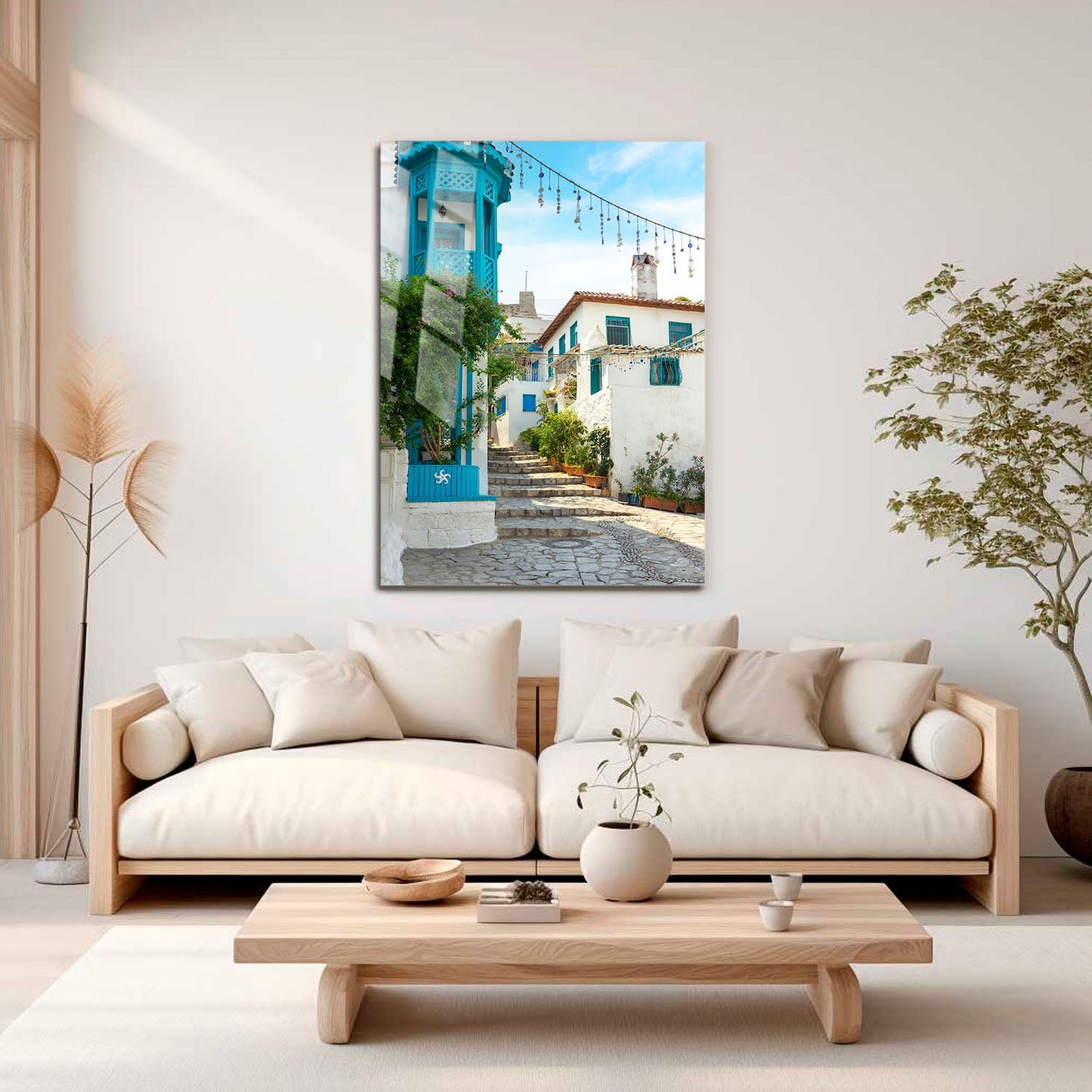 Wes Co Gallery Metal Poster Mykonos Alley 11" x 17" Home Goods - Photography Border or edge to edge Metal Art Print