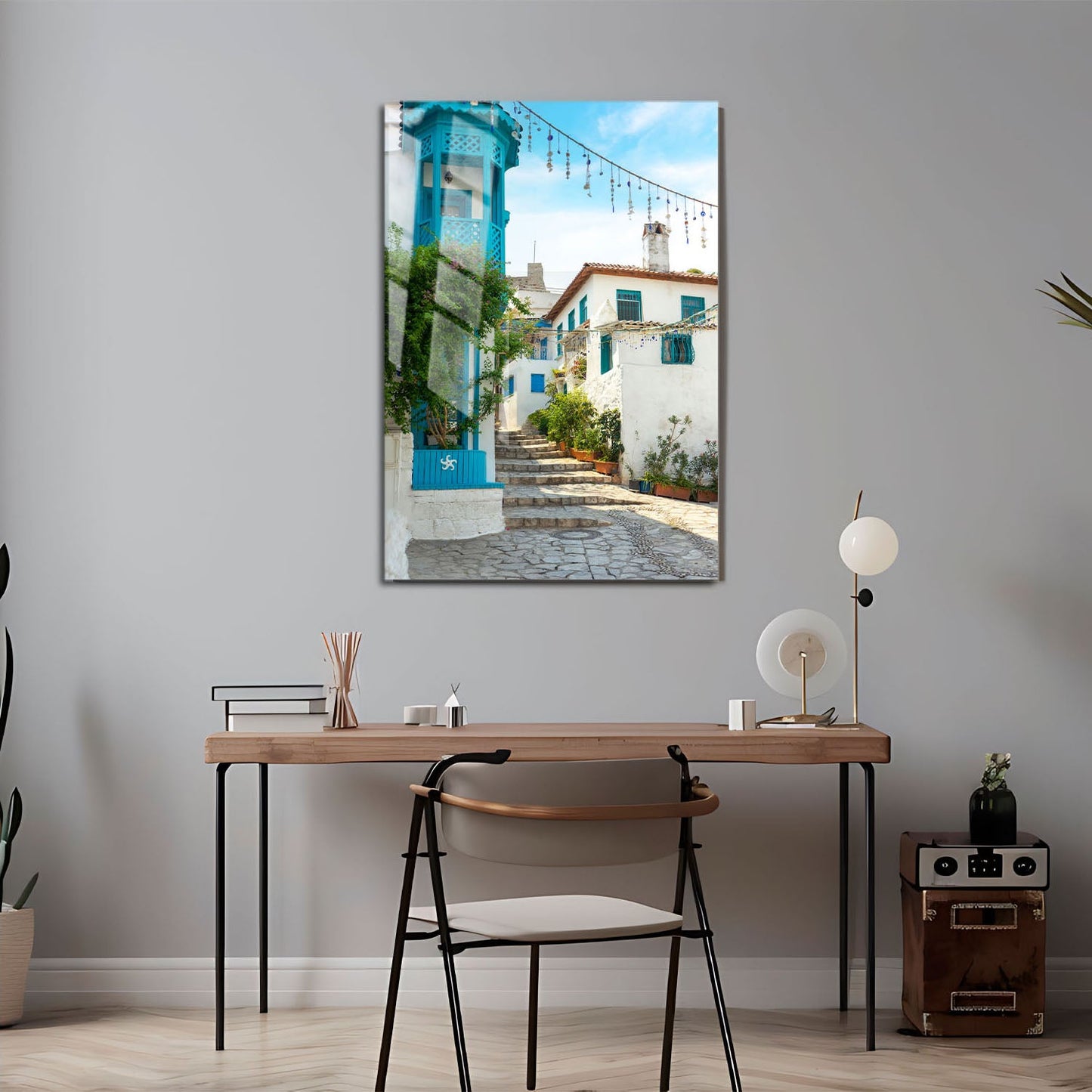 Wes Co Gallery Metal Poster Mykonos Alley 11" x 17" Home Goods - Photography Border or edge to edge Metal Art Print