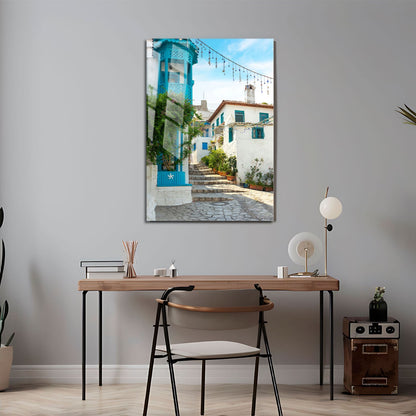 Wes Co Gallery Metal Poster Mykonos Alley 11" x 17" Home Goods - Photography Border or edge to edge Metal Art Print