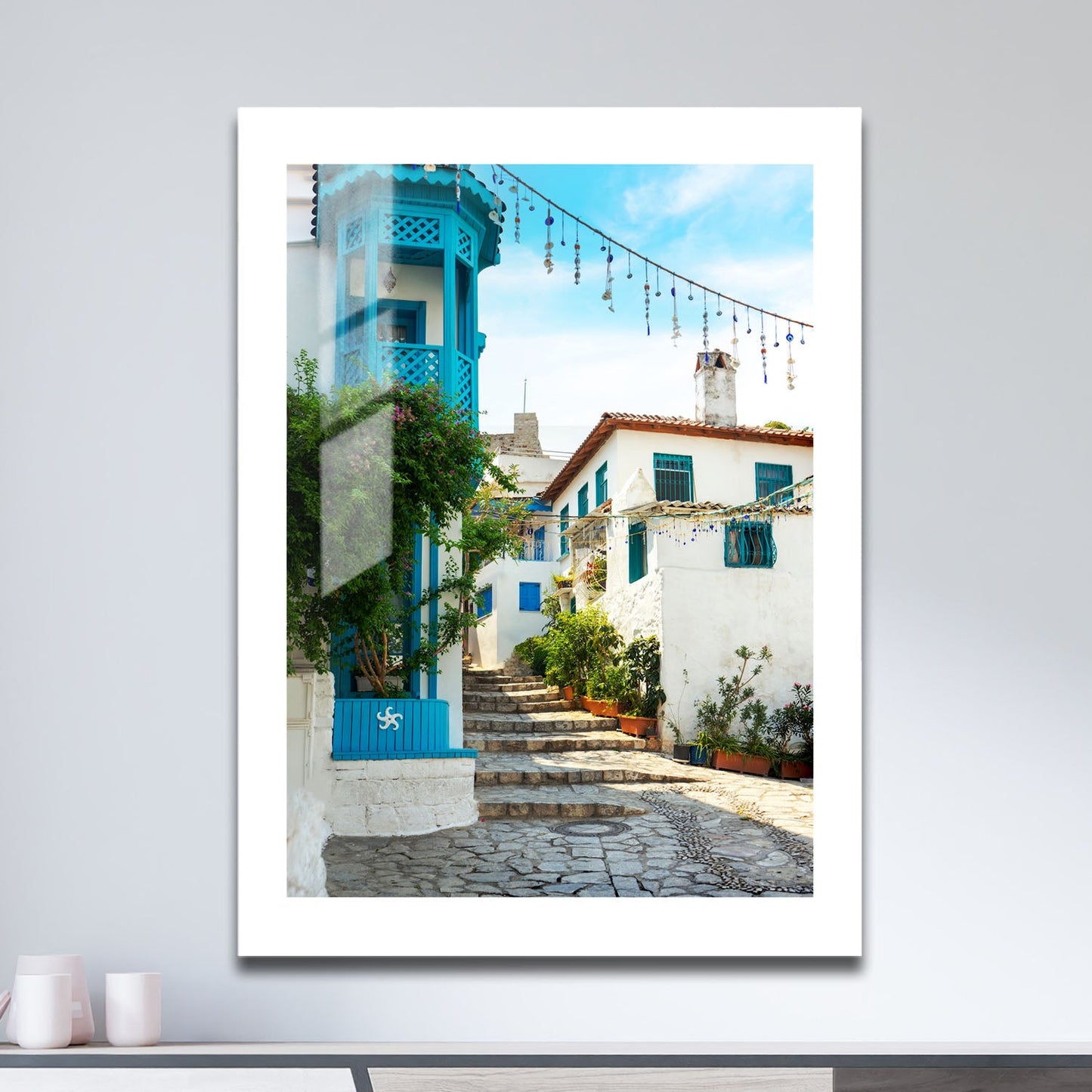 Wes Co Gallery Metal Poster Mykonos Alley 16" x 24" Home Goods - Photography Border or edge to edge Metal Art Print