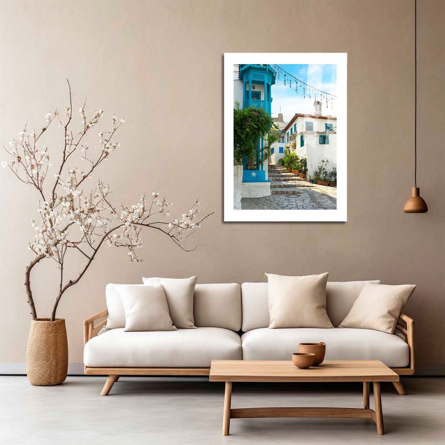 Wes Co Gallery Metal Poster Mykonos Alley 16" x 24" Home Goods - Photography Border or edge to edge Metal Art Print