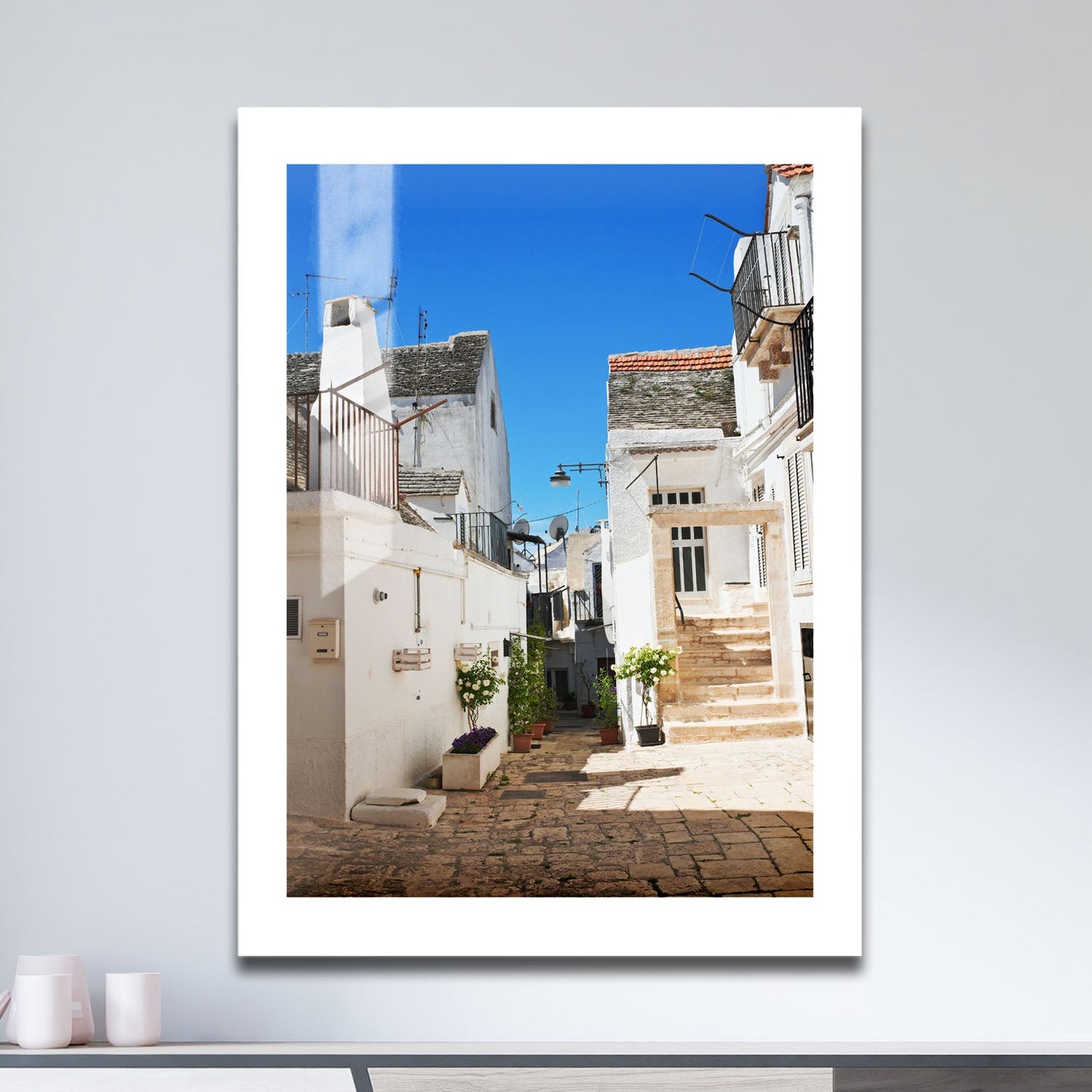 Wes Co Gallery Metal Poster Mediterranean Walkway 16" x 24" Home Goods - Photography Border or edge to edge Metal Art Print