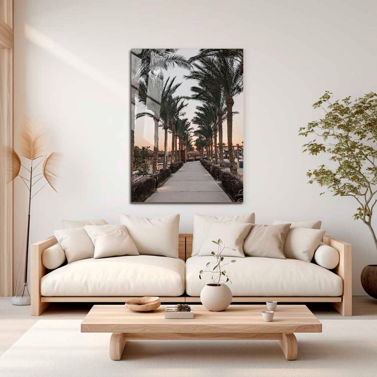 Wes Co Gallery Metal Poster Sunset Palm Promenade 11" x 17" Home Goods - Photography Border or edge to edge Metal Art Print