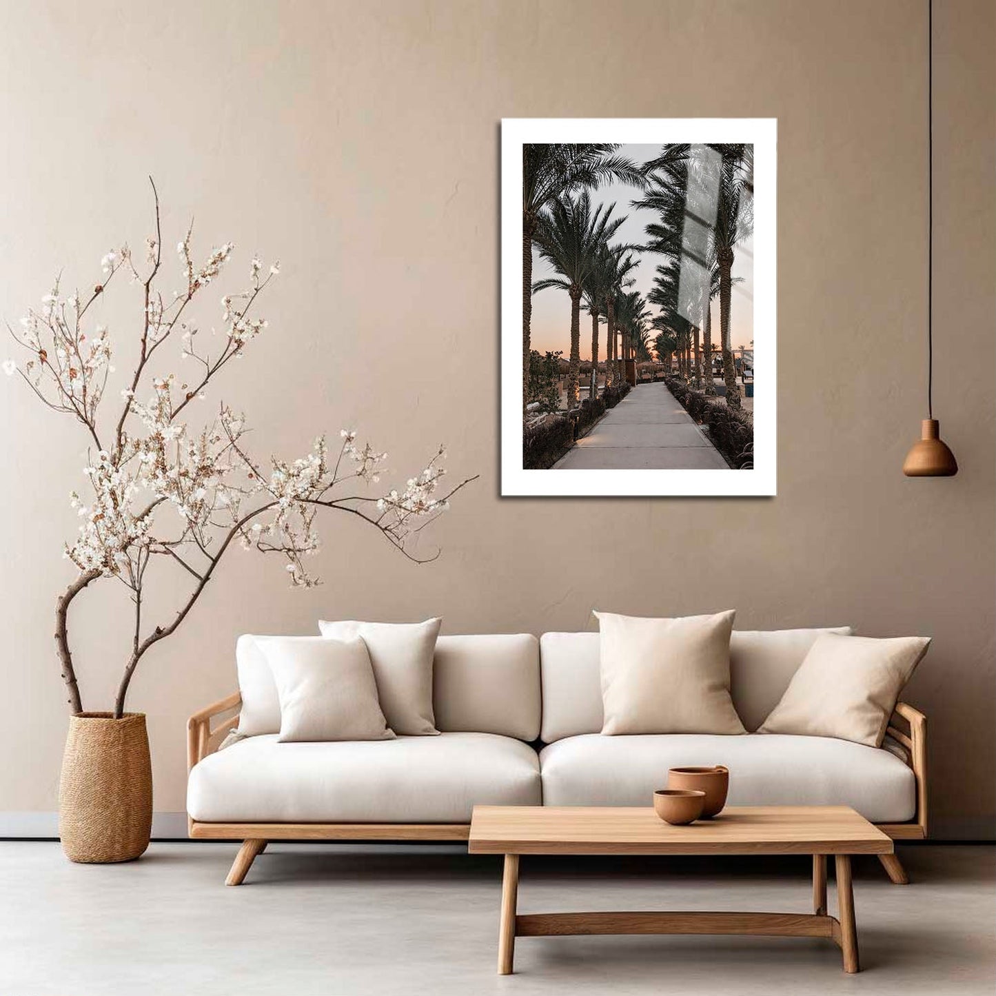 Wes Co Gallery Metal Poster Sunset Palm Promenade 16" x 24" Home Goods - Photography Border or edge to edge Metal Art Print