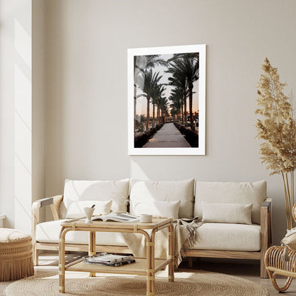 Wes Co Gallery Metal Poster Sunset Palm Promenade 16" x 24" Home Goods - Photography Border or edge to edge Metal Art Print