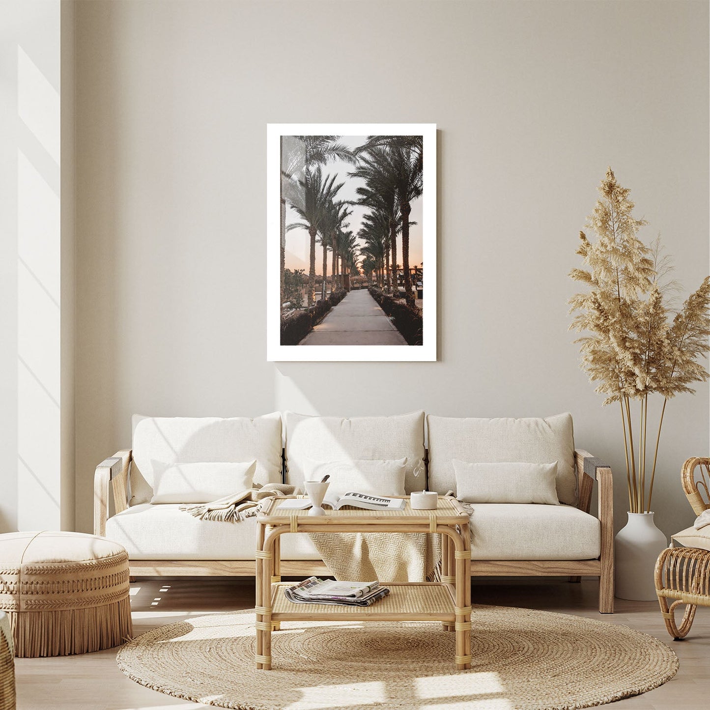 Wes Co Gallery Metal Poster Sunset Palm Promenade 24" x 36" Home Goods - Photography Border or edge to edge Metal Art Print