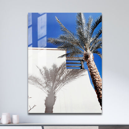 Wes Co Gallery Metal Poster Palm Silhouette Serenity 11" x 17" Home Goods - Photography Border or edge to edge Metal Art Print