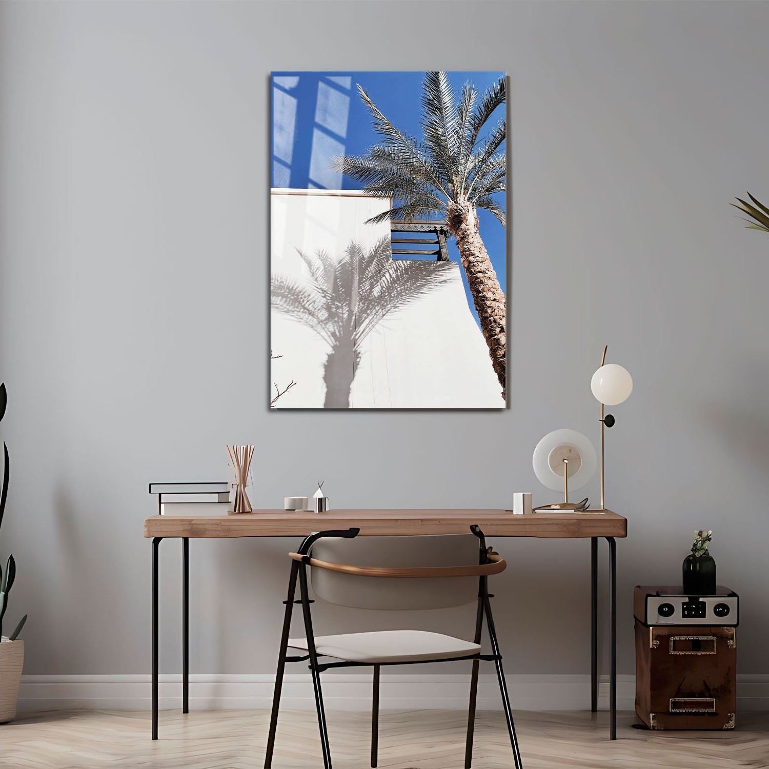 Wes Co Gallery Metal Poster Palm Silhouette Serenity 11" x 17" Home Goods - Photography Border or edge to edge Metal Art Print