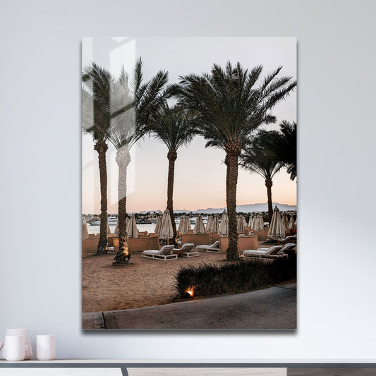 Wes Co Gallery Metal Poster Beachside Palm Oasis 11" x 17" Home Goods - Photography Border or edge to edge Metal Art Print