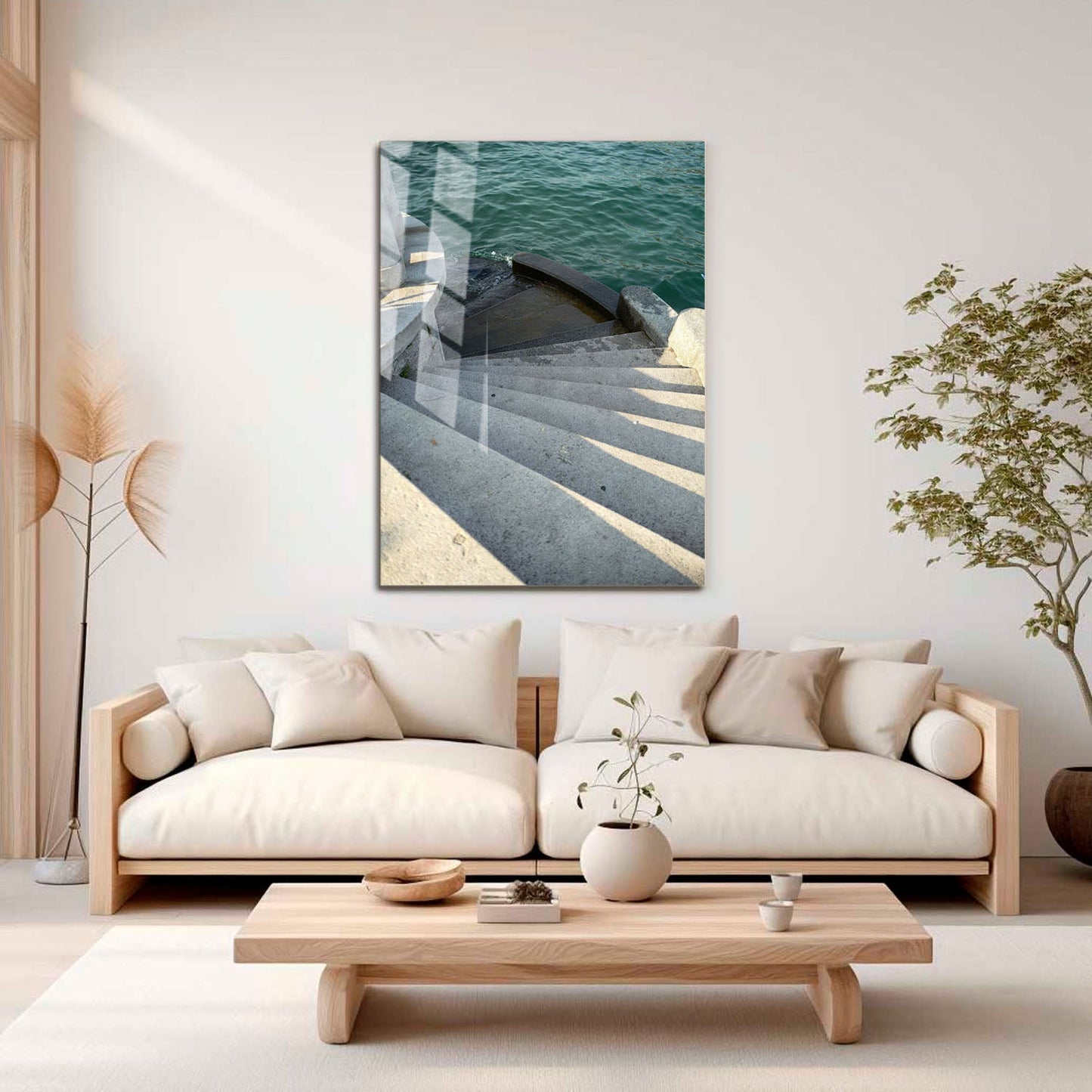 Wes Co Gallery Metal Poster Stairway to the Sea 11" x 17" Home Goods - Coastal Border or edge to edge Metal Art Print