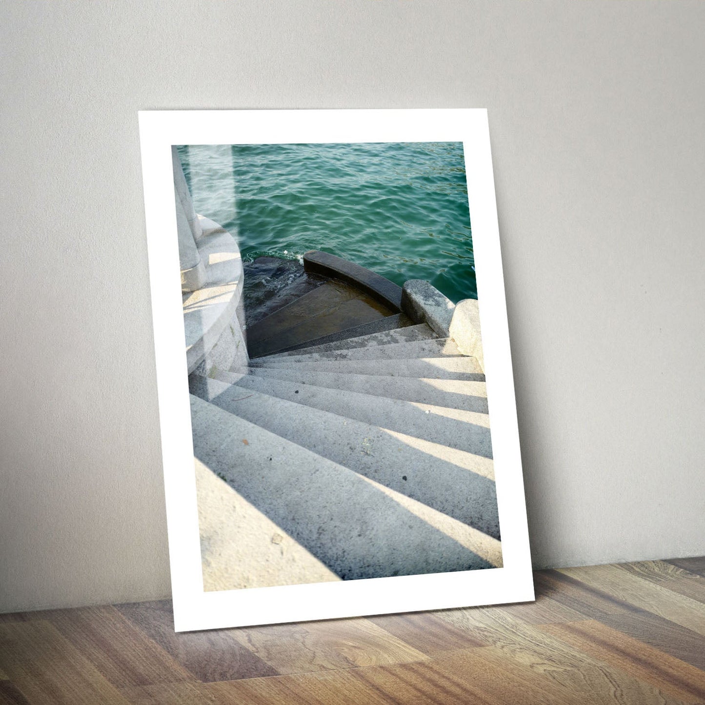 Wes Co Gallery Metal Poster Stairway to the Sea 24" x 36" Home Goods - Coastal Border or edge to edge Metal Art Print