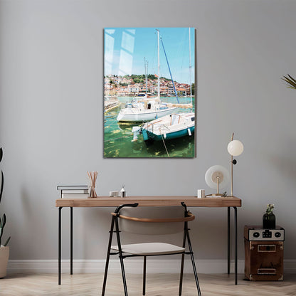 Wes Co Gallery Metal Poster Dockside Tranquility 11" x 17" Home Goods - Coastal Border or edge to edge Metal Art Print