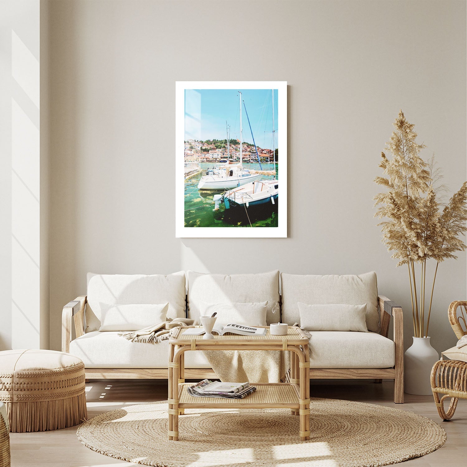 Wes Co Gallery Metal Poster Dockside Tranquility 24" x 36" Home Goods - Coastal Border or edge to edge Metal Art Print