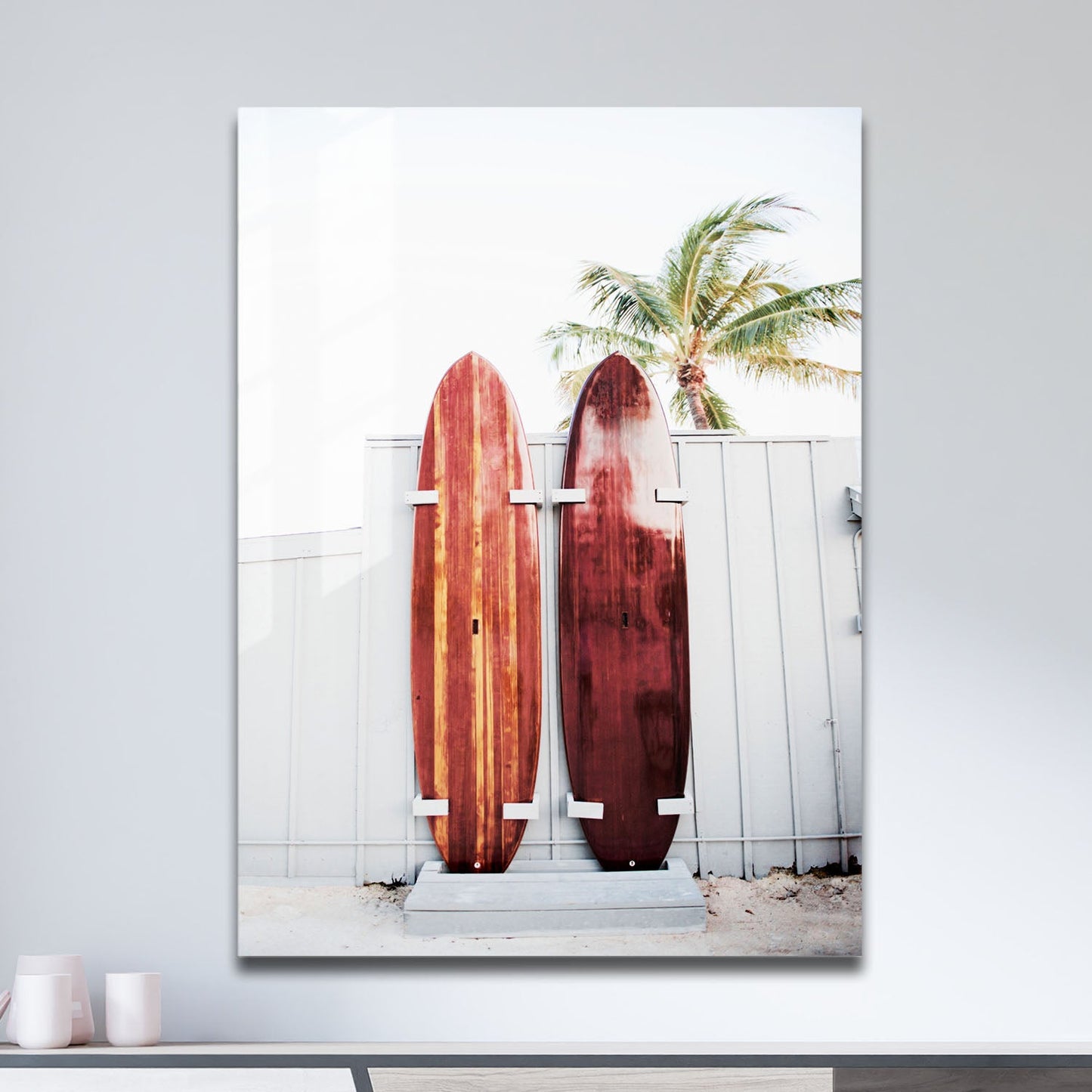 Wes Co Gallery Metal Poster Surfboard Symmetry 11" x 17" Home Goods - Photography Border or edge to edge Metal Art Print