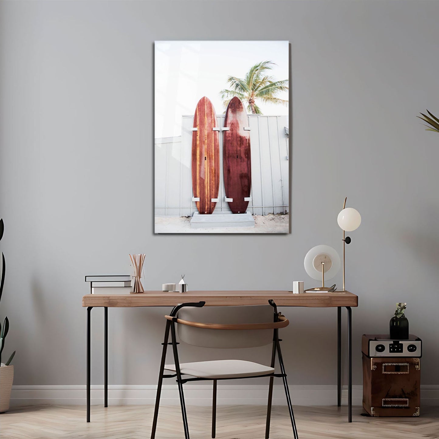 Wes Co Gallery Metal Poster Surfboard Symmetry 11" x 17" Home Goods - Photography Border or edge to edge Metal Art Print