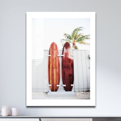 Wes Co Gallery Metal Poster Surfboard Symmetry 16" x 24" Home Goods - Photography Border or edge to edge Metal Art Print