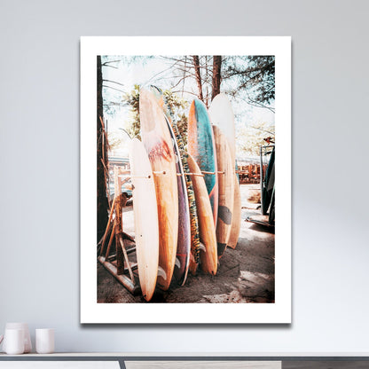 Wes Co Gallery Metal Poster Colorful Surfboard Collection 16" x 24" Home Goods - Photography Border or edge to edge Metal Art Print