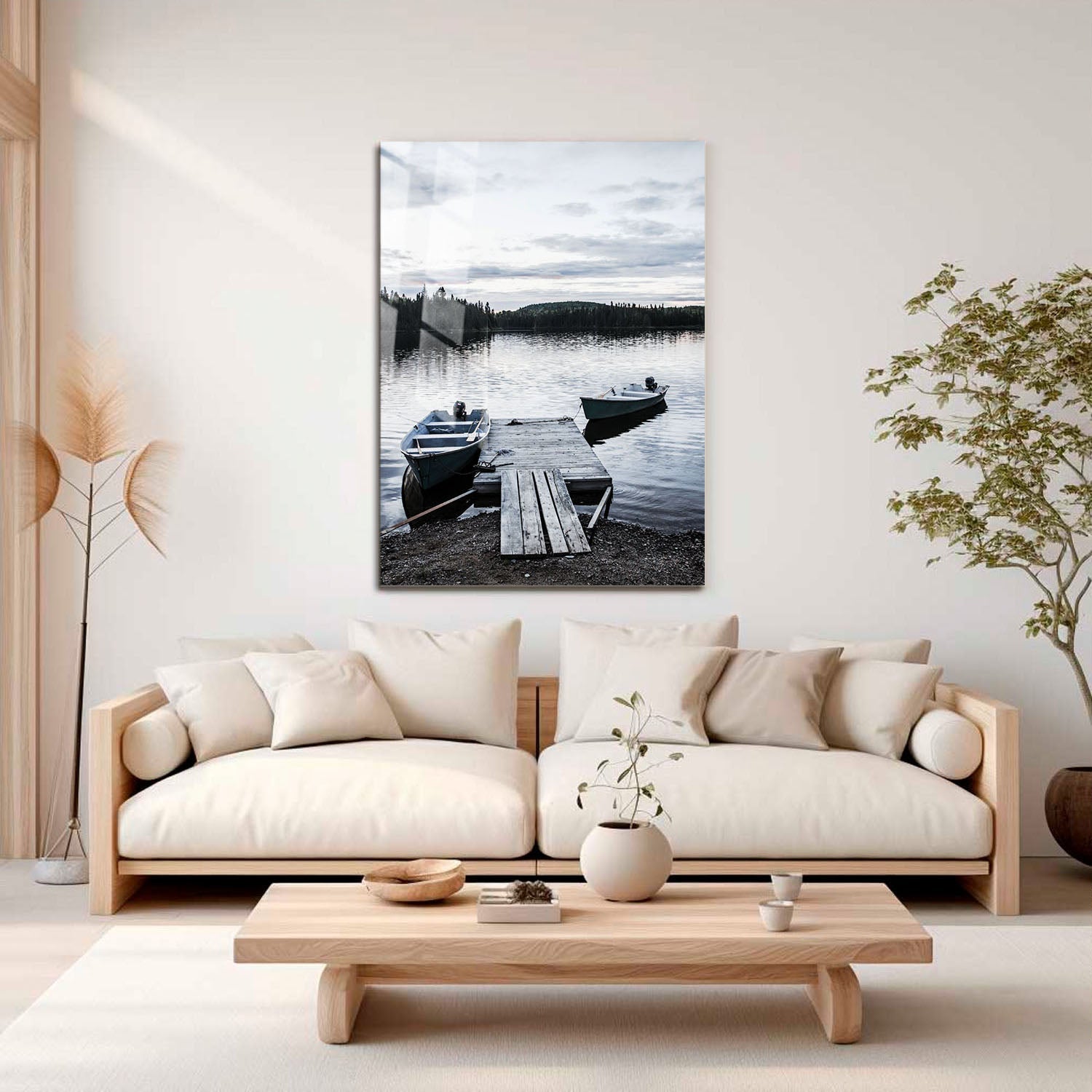 Wes Co Gallery Metal Poster Tranquil Lakeside Dawn 11" x 17" Home Goods - Coastal Border or edge to edge Metal Art Print