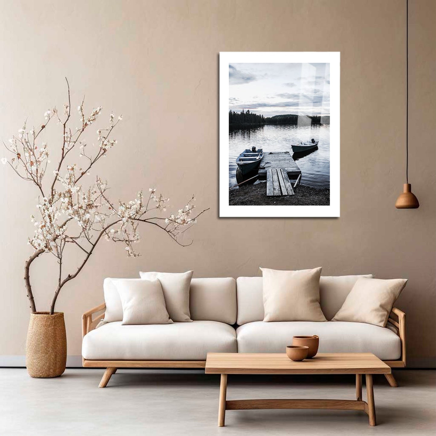 Wes Co Gallery Metal Poster Tranquil Lakeside Dawn 16" x 24" Home Goods - Coastal Border or edge to edge Metal Art Print