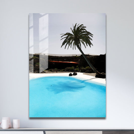 Wes Co Gallery Metal Poster Palm Oasis Retreat 11" x 17" Home Goods - Photography Border or edge to edge Metal Art Print