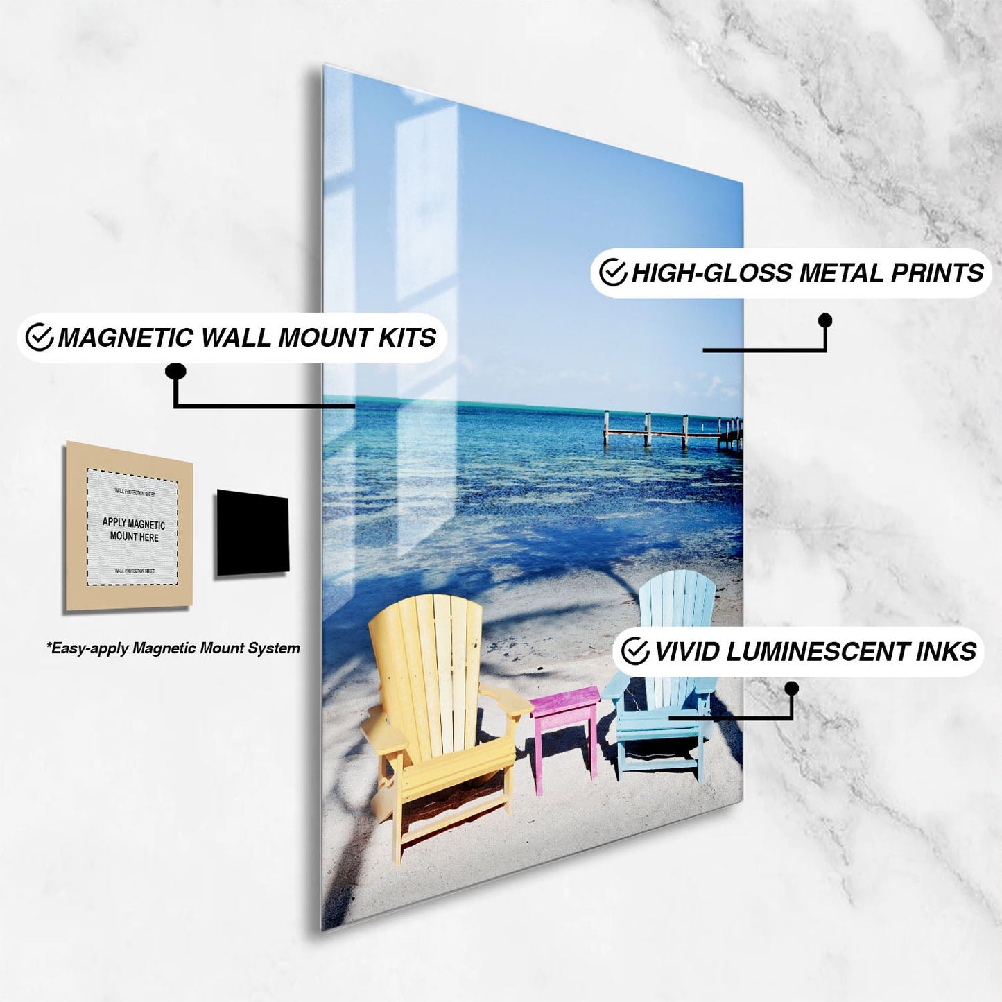 Wes Co Gallery Metal Poster Coastal Color Bliss 16" x 24" Home Goods - Coastal Border or edge to edge Metal Art Print