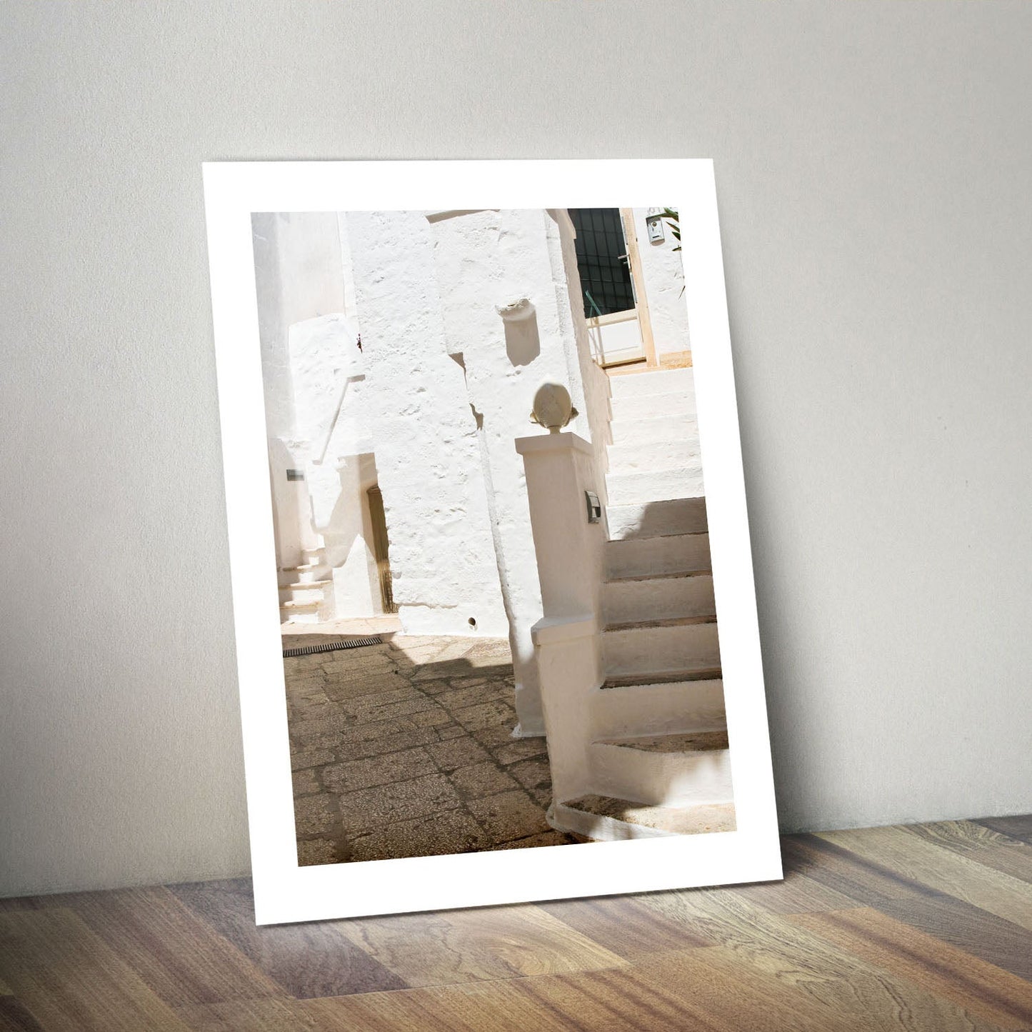 Wes Co Gallery Metal Poster Sunlit Mediterranean Steps 24" x 36" Home Goods - Photography Border or edge to edge Metal Art Print