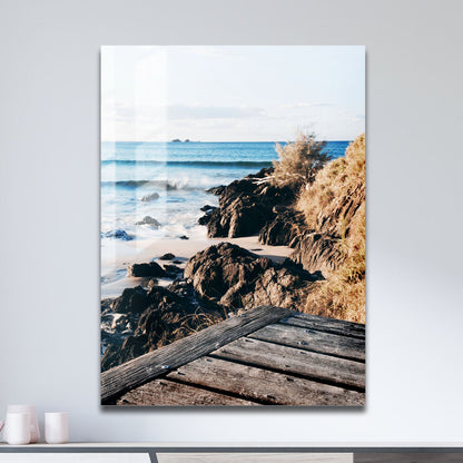 Wes Co Gallery Metal Poster Coastal Serenity at Dusk 11" x 17" Home Goods - Coastal Border or edge to edge Metal Art Print