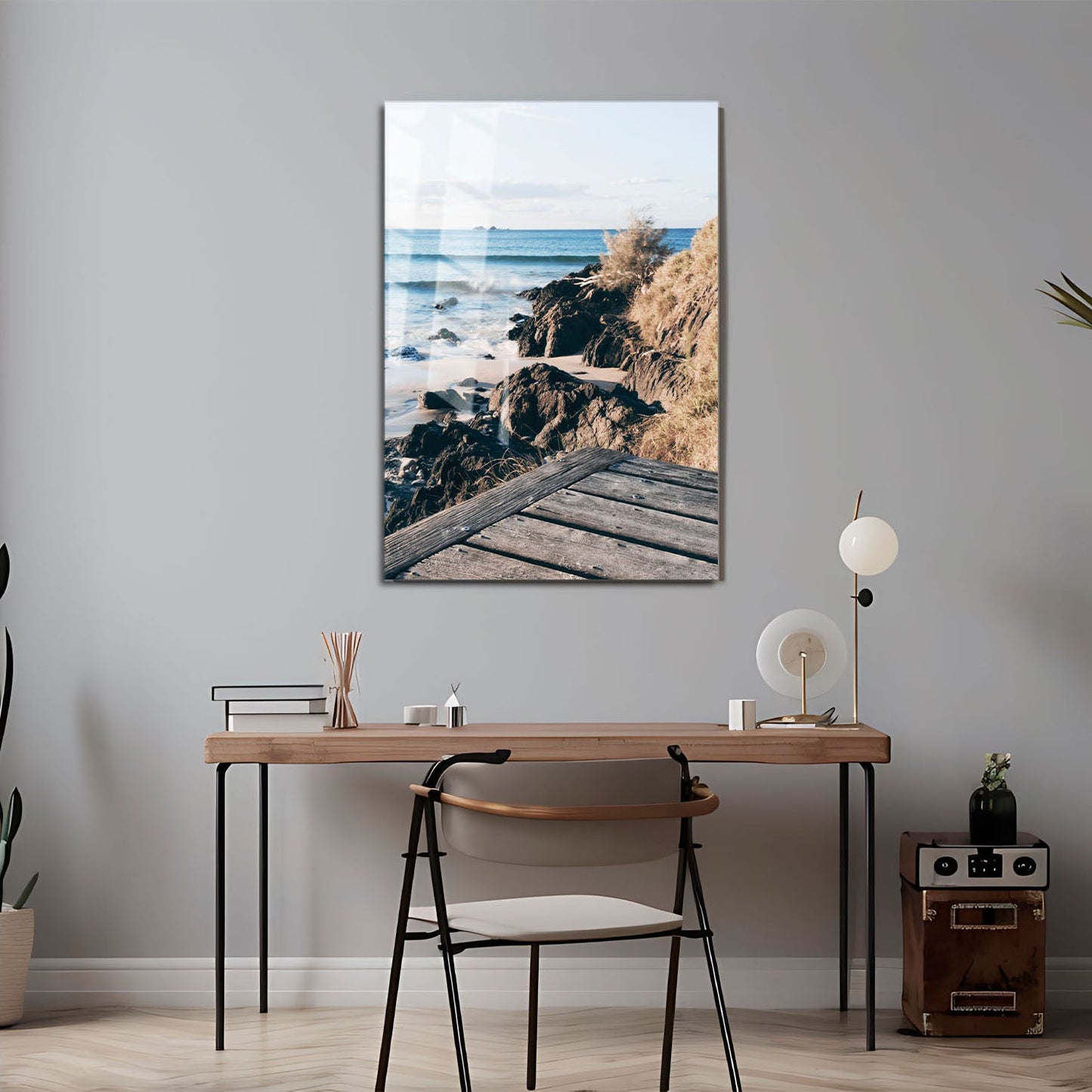 Wes Co Gallery Metal Poster Coastal Serenity at Dusk 11" x 17" Home Goods - Coastal Border or edge to edge Metal Art Print