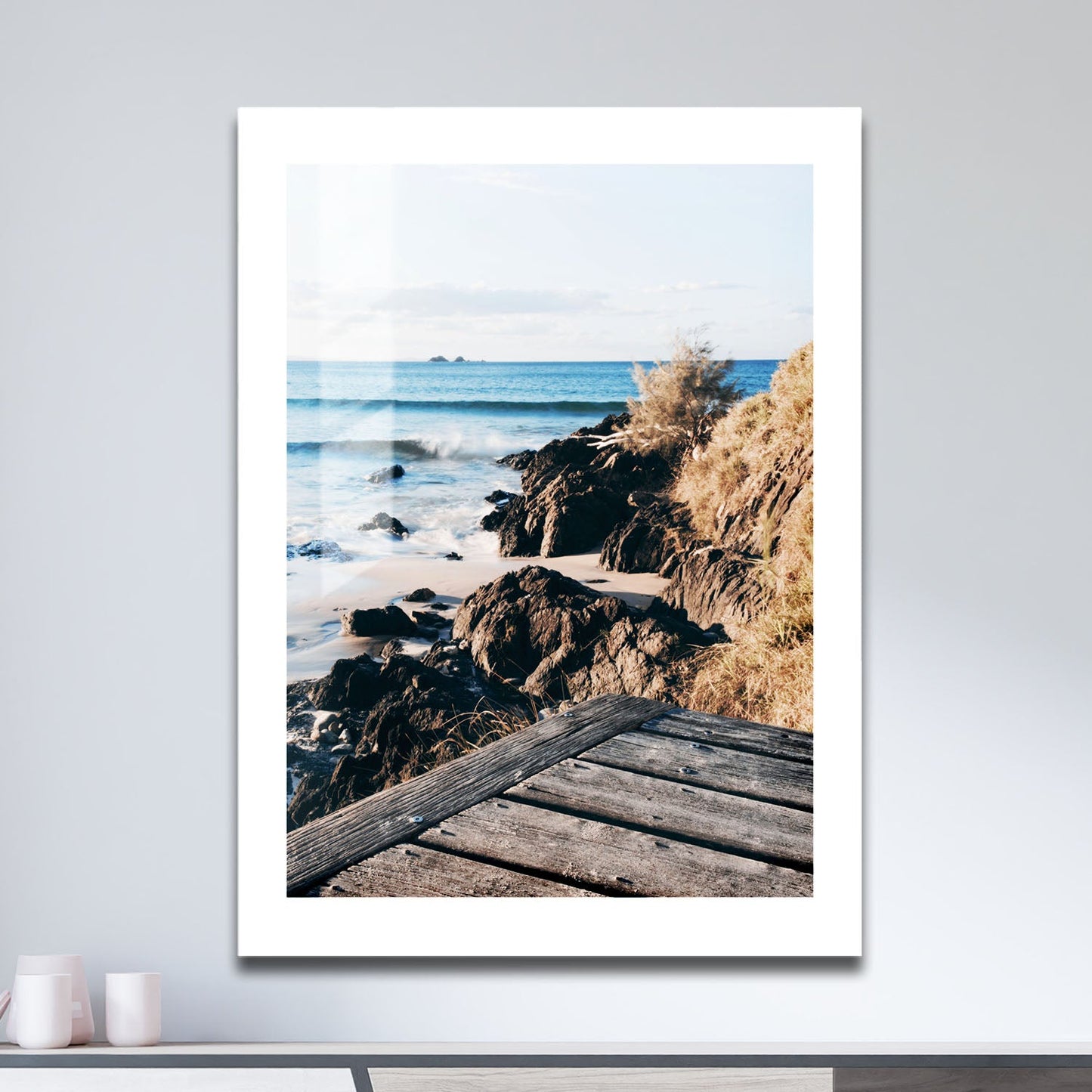 Wes Co Gallery Metal Poster Coastal Serenity at Dusk 16" x 24" Home Goods - Coastal Border or edge to edge Metal Art Print