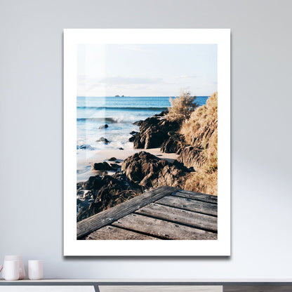 Wes Co Gallery Metal Poster Coastal Serenity at Dusk 16" x 24" Home Goods - Coastal Border or edge to edge Metal Art Print