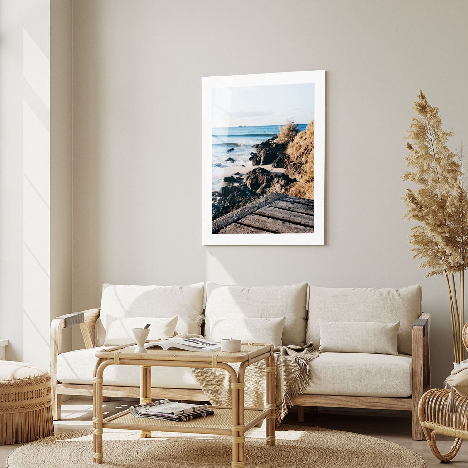 Wes Co Gallery Metal Poster Coastal Serenity at Dusk 16" x 24" Home Goods - Coastal Border or edge to edge Metal Art Print