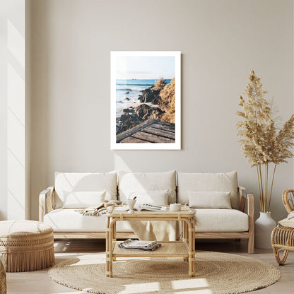 Wes Co Gallery Metal Poster Coastal Serenity at Dusk 24" x 36" Home Goods - Coastal Border or edge to edge Metal Art Print