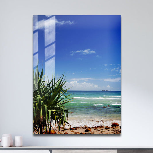 Wes Co Gallery Metal Poster Tropical Beach Bliss 11" x 17" Home Goods - Coastal Border or edge to edge Metal Art Print