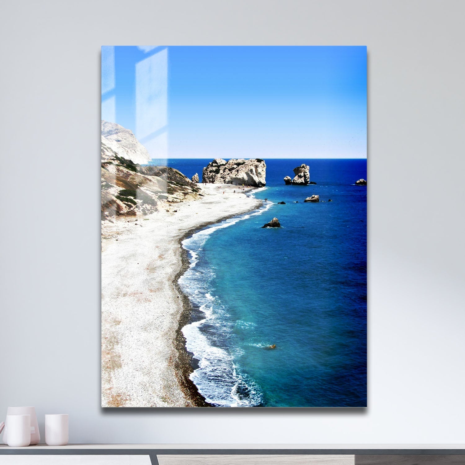 Wes Co Gallery Metal Poster Rocky Coastal Panorama 11" x 17" Home Goods - Coastal Border or edge to edge Metal Art Print